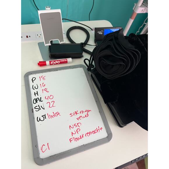 80s L Magnin Black Velvet Long Sleeve Knee Length Evening dress Deep V Flower 8 - Picture 7 of 7